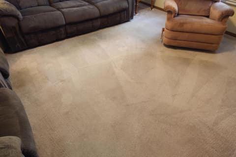 After: Living room, after years of traffic